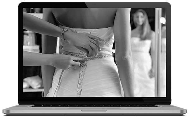Notebook com vestido de noiva